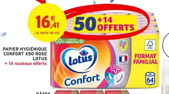 Intermarché Papier hygiénique confort x50 rose lotus offre