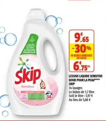 Coccimarket Lessive liquide sensitive doux pour la peau skip offre