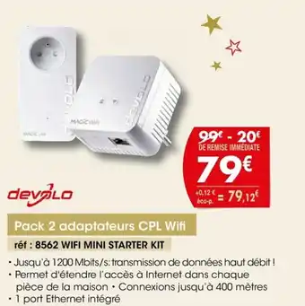 Pack 2 adaptateurs CPL wifi
