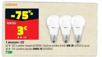 Bricorama 3 Ampoules Led offre