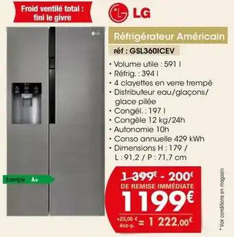Pro&Cie Réfrigérateur américain offre