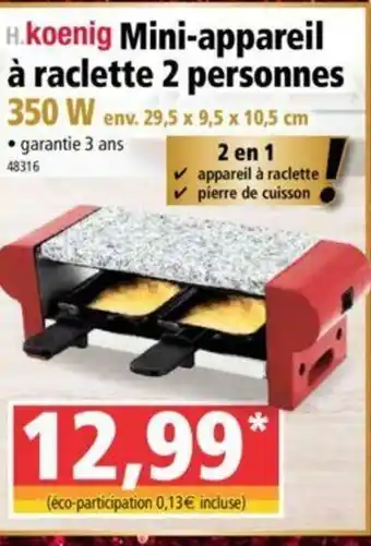 Norma Mini-appareil à raclette 2 personnes offre