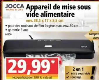 Appareil de mise sous vide alimentaire
