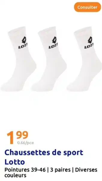 Action Chaussettes de sport lotto offre