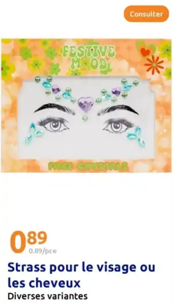 Action Strass pour le visage ou les cheveux offre