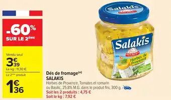 Carrefour Dés de fromage salakis offre