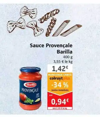 Colruyt Sauce Provençale Barilla offre
