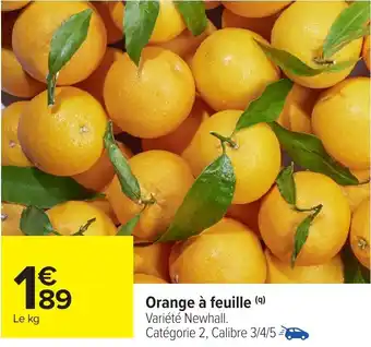 Carrefour Orange à feuille offre