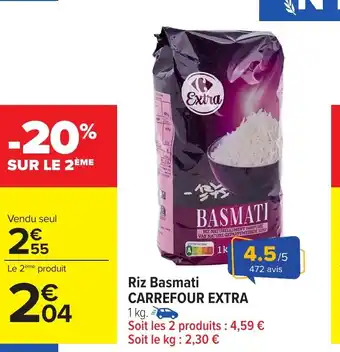 Carrefour Riz basmati carrefour extra offre