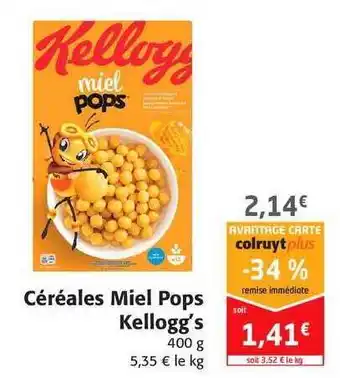 Colruyt Céréales Miel Pops Kellogg's offre