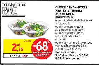 Intermarché Hyper CROC'FRAIS Olives dénoyautées vertes et noires aux herbes offre