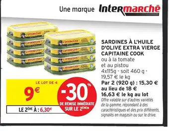 Intermarché Hyper CAPITAINE COOK Sardines à l'huile d'olive extra vierge offre