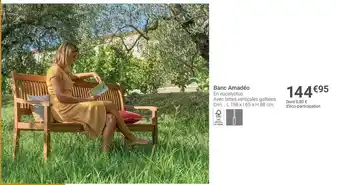 Gamm vert Banc Amadéo offre