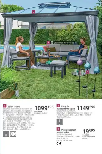 Salon Miami, Pergola, Pique Décoratif Solaire
