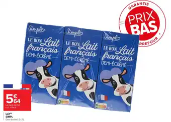 Carrefour Market SIMPL Lait offre