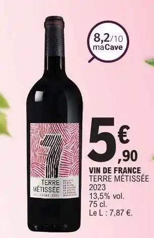 E.Leclerc VIN DE FRANCE TERRE MÉTISSÉE offre