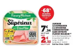Super U Jambon Le Supérieur à l'Étouffée offre