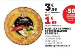 Super U Tortilla de Pomme de Terre Nature Te Gusta offre