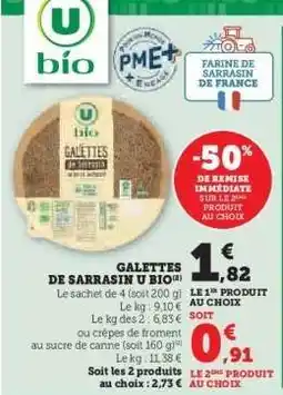 Hyper U Galettes de Sarrasin U Bio offre
