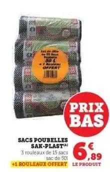 Super U Sacs Poubelles Sak-Plast offre