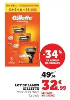 Super U Lot de Lames Gillette offre