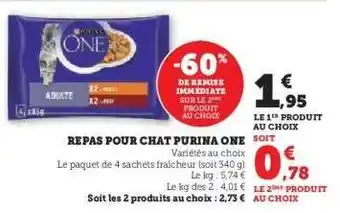 Hyper U Repas pour chat Purina One offre
