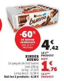 Hyper U KINDER BUENO offre
