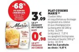 Hyper U Plat Cuisiné Marie offre