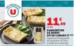 Super U Parmentier de Boeuf ou de Canard U offre