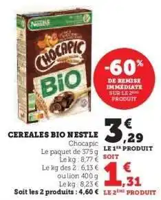 Hyper U CÉRÉALES BIO 'NESTLE' offre