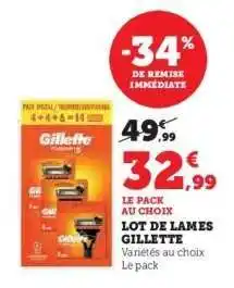 Hyper U Lot de Lames Gillette offre