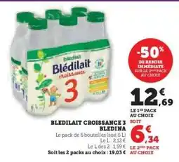 Hyper U BLEDILAIT CROISSANCE 3 BLEDINA offre