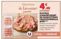 Hyper U Plateau d'assortiment de charcuterie traditionnelle Boni offre