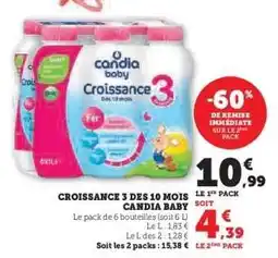 Hyper U Croissance 3 des 10 mois Candia Baby offre