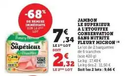 Hyper U Jambon Le Supérieur à l'Étouffée offre