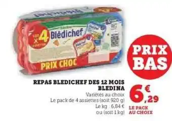 Hyper U Repas Bledichef des 12 mois Bledina offre
