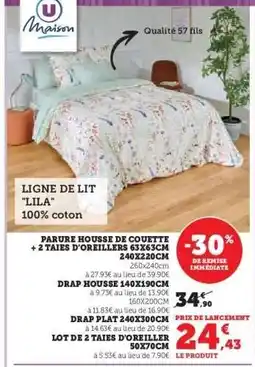 Hyper U LIGNE DE LIT LILA offre