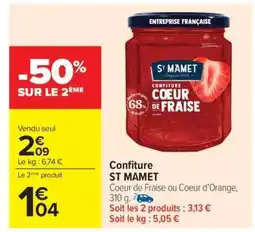 Carrefour Confiture ST MAMET offre