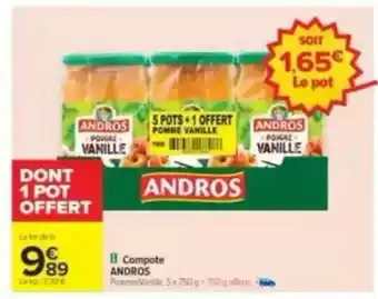 Carrefour Compote ANDROS offre