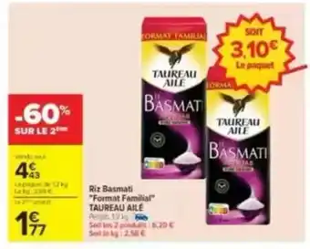 Carrefour Riz Basmati Format Familial TAUREAU AILÉ offre