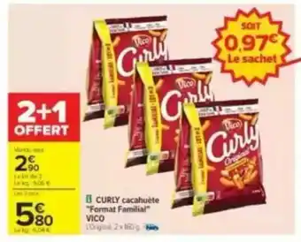 Carrefour CURLY cacahuète Format Familial VICO offre