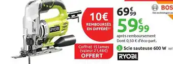 Scie Sauteuse 600 W Ryobi