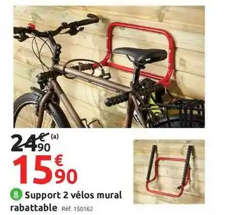 Mr Bricolage Support 2 Vélos Mural Rabattable offre