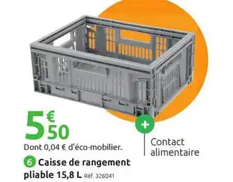 Mr Bricolage Caisse De Rangement Pliable 15,8 L offre