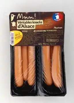 Auchan VÉRITABLES KNACKS D'ALSACE offre
