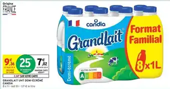 Intermarché Candia Grandlait UHT demi-écrémé offre