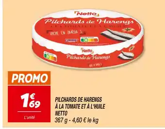 Netto NETTO Pilchards de harengs à la tomate et à l'huile offre