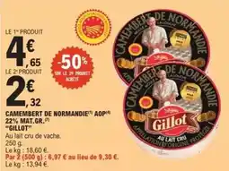 E.Leclerc Gillot - camembert de normandie aop 22% mat.gr offre