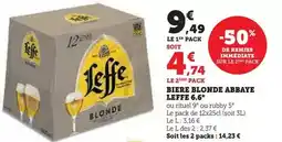U Express Leffe - biere blonde abbaye 6.6° offre