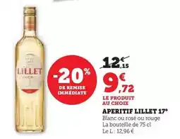 U Express Lillet - aperitif 17° offre